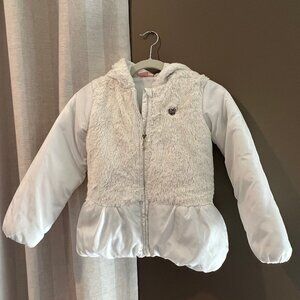 Girl's Juicy Couture Off White Puffer Jacket, Size 6X